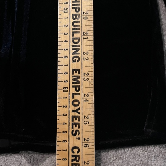 CeCe Black Stretch Velvet Button Down Blouse Shirt Top Size Medium - Picture 8 of 9